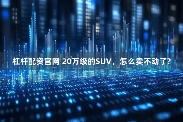 杠杆配资官网 20万级的SUV，怎么卖不动了?